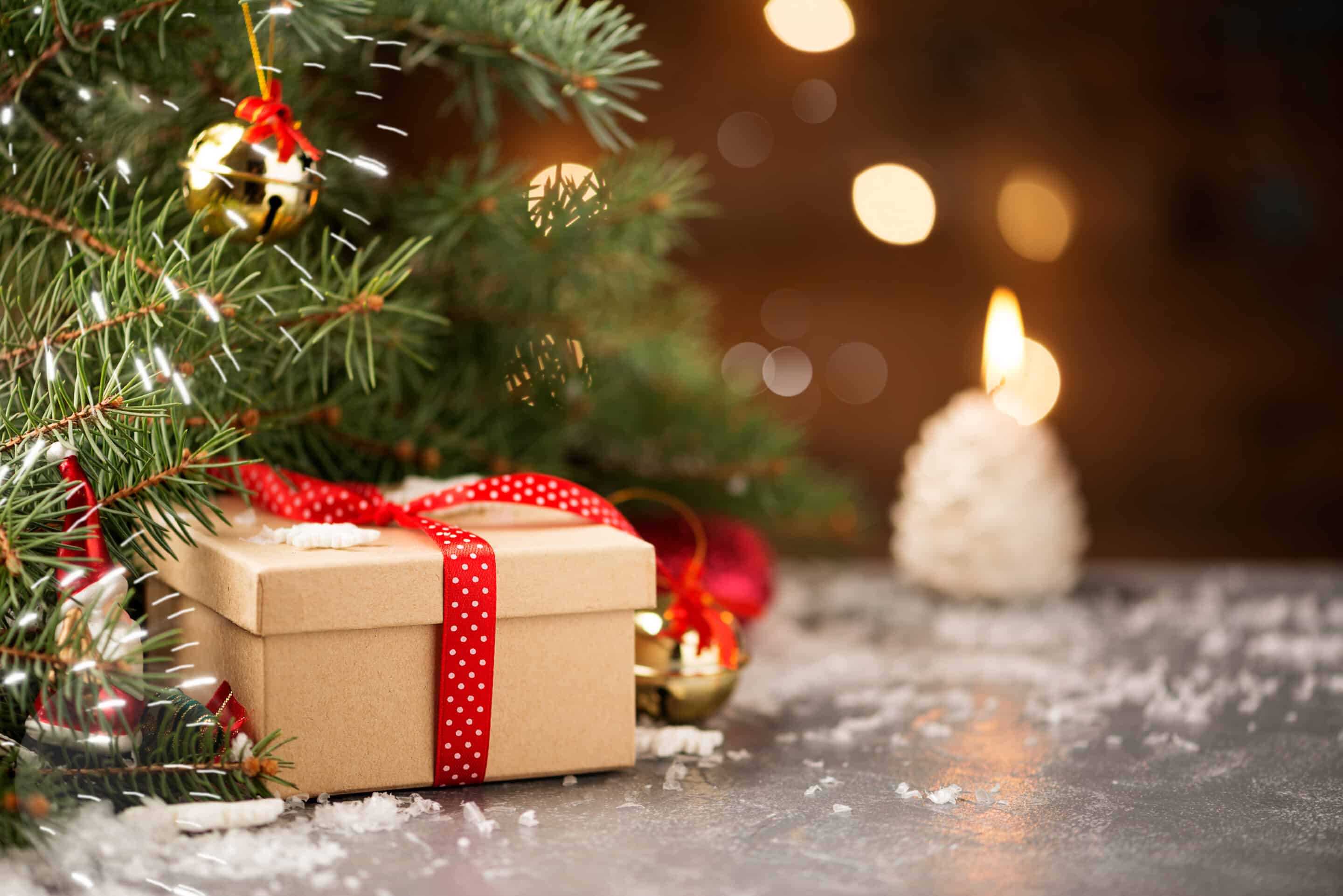 christmas present under the christmas tree