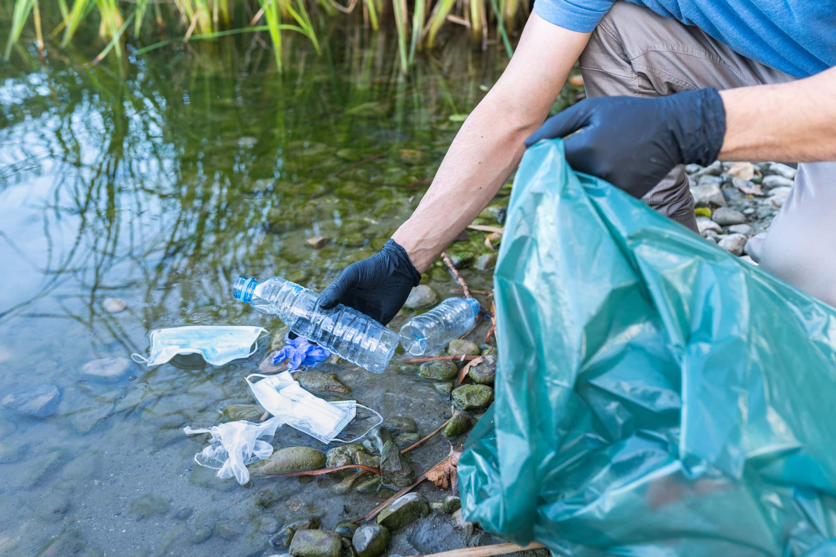 garbage bags, plastic in nature