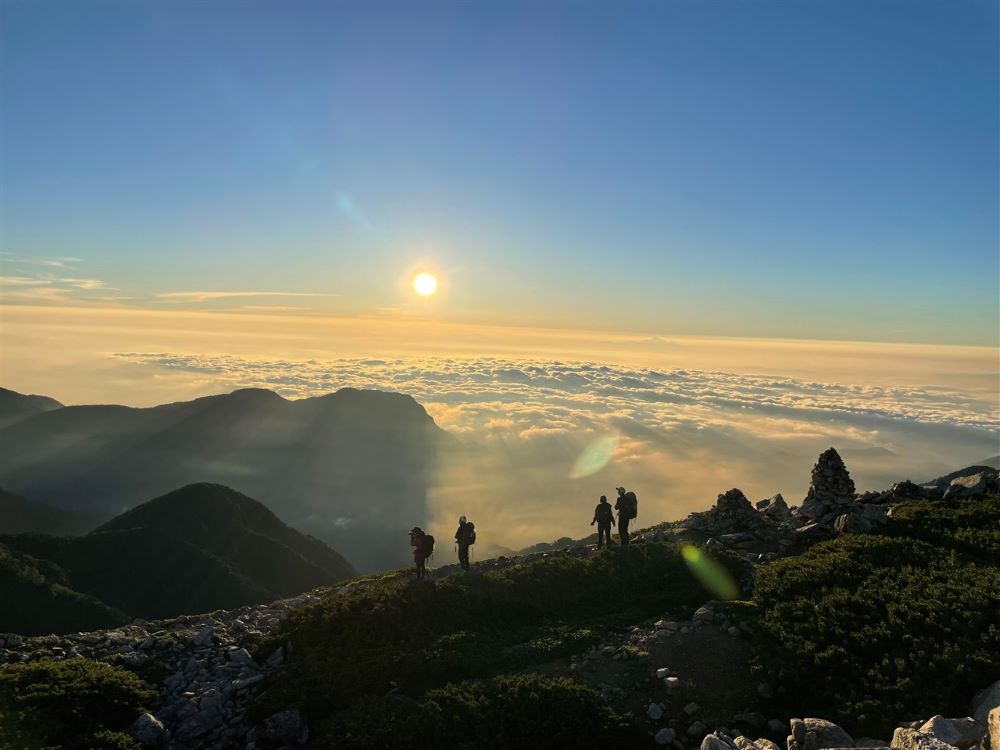 Sunset landscape, mountain